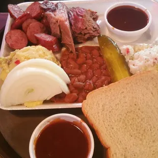 2 Meat plate with sausage &amp; sliced beef.