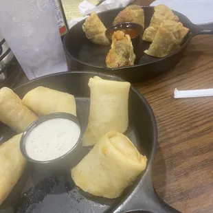 Collard green and southwest egg rolls