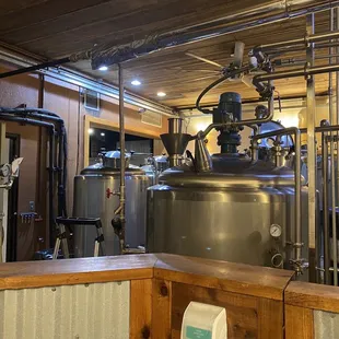 the inside of the brewery