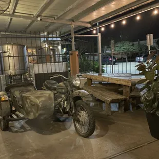 a motorcycle and sidecar