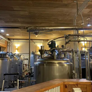 the inside of the brewery