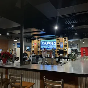 the bar area