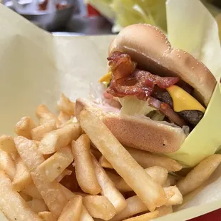 Bacon Cheeseburger with Fries always made fresh and to order