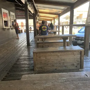 Outdoor seating.