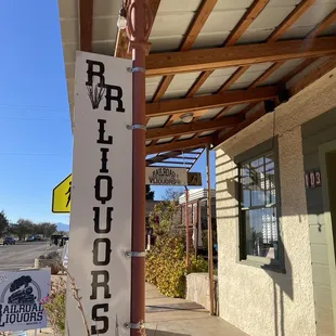a sign for railroad liquor