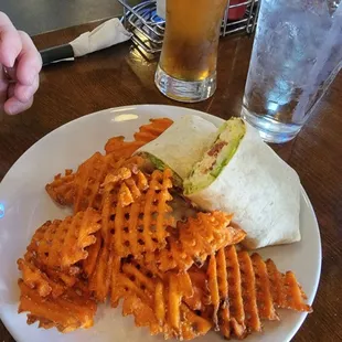 Chicken bacon ranch wrap w/ SP fries.