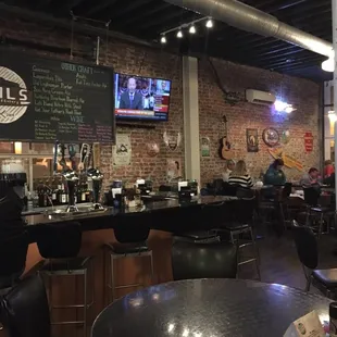 Interior...plenty of exposed brick.