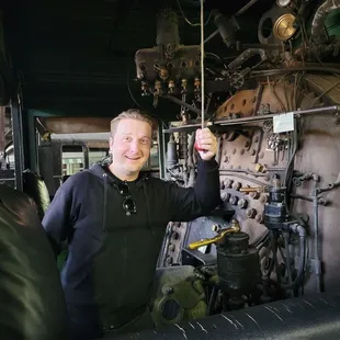 In the cab of Sierra Railway locomotive  No. 28.