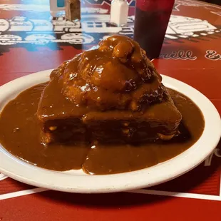 The hot beef sandwich