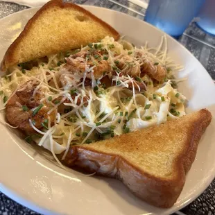 Alfredo bowl with blackened shrimp