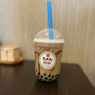 Coffee milk tea with boba  - one of the best around! Creamy, lightly sweet and extremely drinkable!