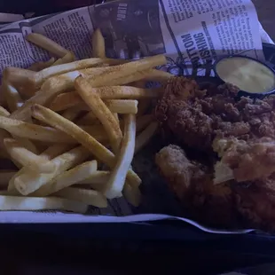 Game hunting tasty. This was delicious chicken tenders.