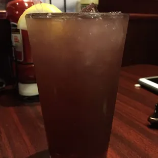 Don't let the dark color fool you, it's dark in here....they make a flavorful and quality Long Island. This is Raspberry