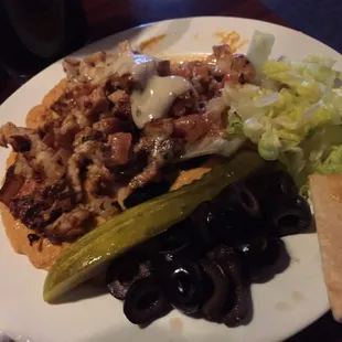 Chicken Schwarma (sp?) Hummus! It's like an orgasm for your mouth.