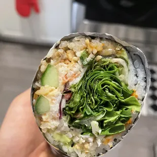 This is their &quot;Unagi Sushi Burrito&quot; with no unagi, filled with lettuce and a drizzle of eel sauce for $16 DO NOT ORDER FOOD HERE