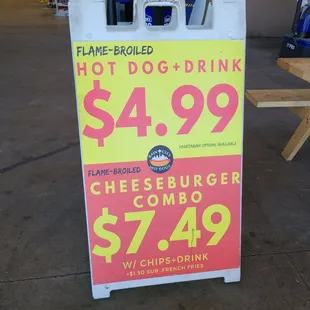 a hot dog drink sign