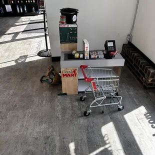 a shopping cart and a grocery cart