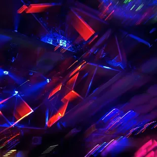 the ceiling of a nightclub