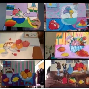 online art class &amp; painting  by kids, inspired by Paul Cezanne