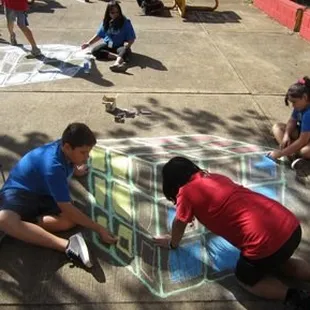 street drawing by middle school students