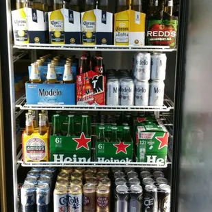 a refrigerator full of beer