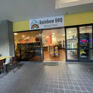 the entrance to the store