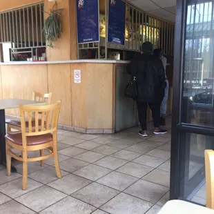 The inside sitting on he right side of he building.