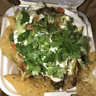 "Small Steak Nachos w/ Cilantros"