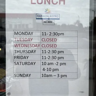 Lunch hours.