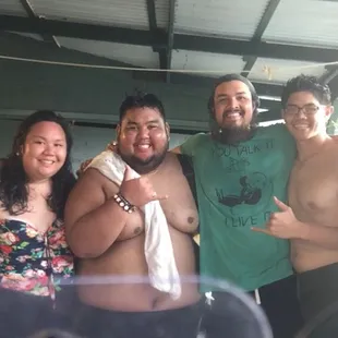 The amazing owners on the right Shane &amp; Lance right after we jumped into the river from Rainbow Bridge