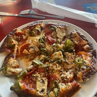 8" pepperoni, mushroom &amp; jalapeno pizza was GREAT!!
