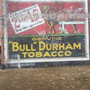 a sign for bull durham tobacco