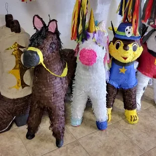 a group of pinatas