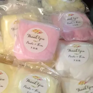 a variety of soaps wrapped in plastic