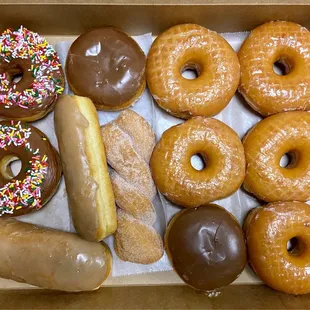 Box of assorted donuts.