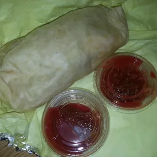 Breakfast burrito Scrambled eggs, cheese, potatoes w/salsa.