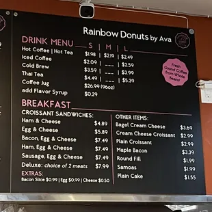 menu