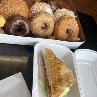 BLT and a delicious assortment of yummy donuts!