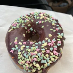 Blueberry glazed with Easter sprinkles