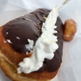 My son's fave, whipped cream filled chocolate bar. With a bonus of a donut hole