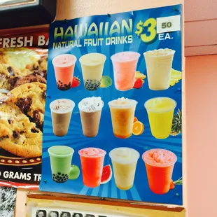 a variety of drinks on display