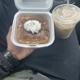 Nutella cronut and iced Vietnamese coffee