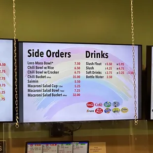 Menu as of March 2024