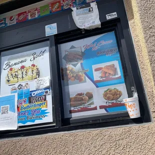 menus in window