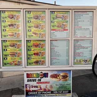 a menu for a burger restaurant