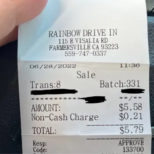 Receipt of BS non-cash charge, last time I checked restaurants / drive ins don&apos;t have air charges like phone or credit card companies.