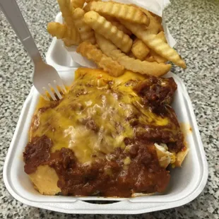 Burrito boat &amp; fries