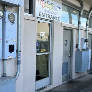 the entrance to the store