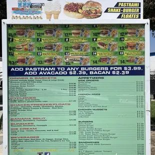 The menu
