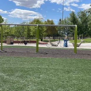 Swings and splashpad